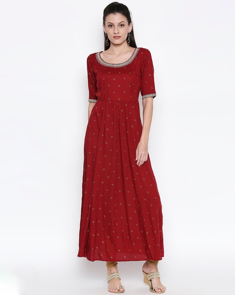 Buy AKKRITI BY PANTALOONS Women Blue Solid Maxi Dress - Dresses for Women  2066795 | Myntra