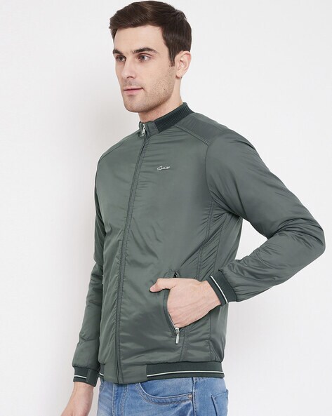 Buy Roadster Men Olive Green Solid Bomber Jacket - Jackets for Men