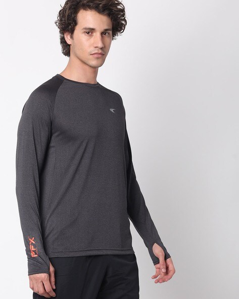 Athletic Crew-Neck T-shirt with Raglan Sleeves