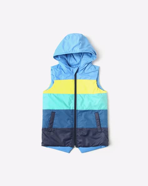 Sleeveless Zip-Front Hooded Jacket
