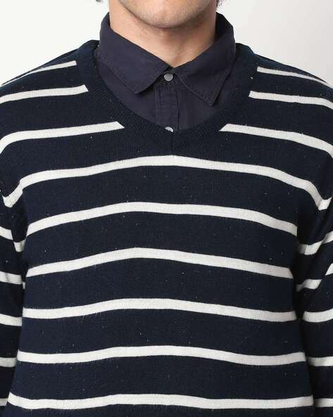 Striped V-neck Pullover view 3