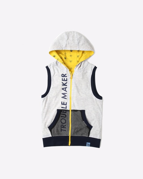 Off white cut off cheap hoodie yellow