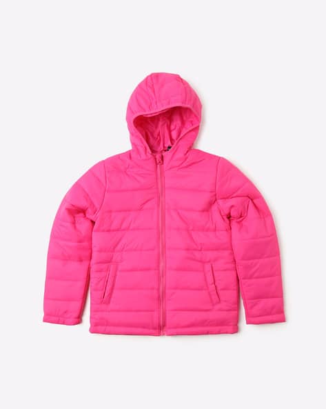 dark pink puffer jacket
