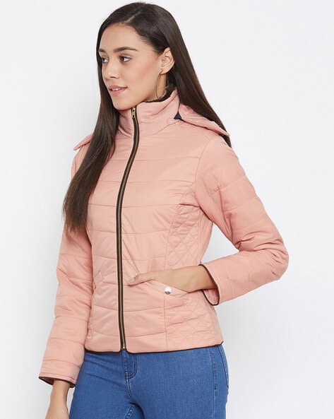 peach bomber jacket