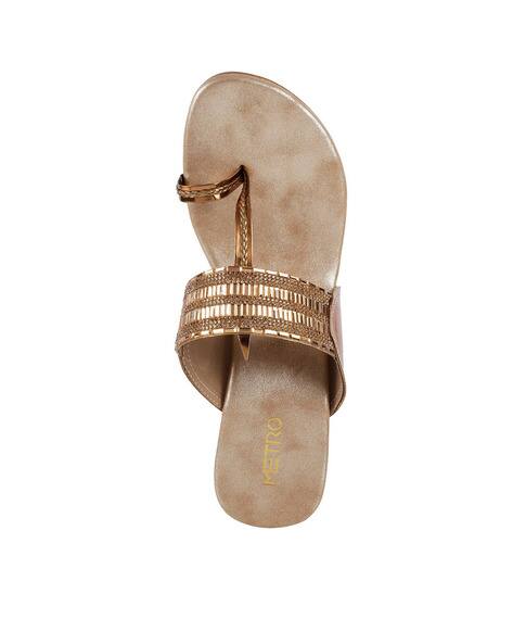 Buy Gold Heeled Sandals for Women by 