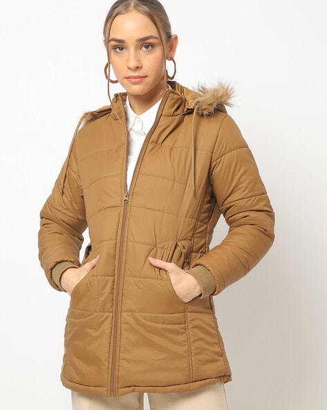 Buy Khaki Jackets Coats for Women by Fort Collins Online Ajio