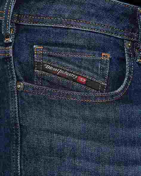 Buy DIESEL ZATINY-X Medium Washed Bootcut Jeans | Navy Blue Color Men |  AJIO LUXE
