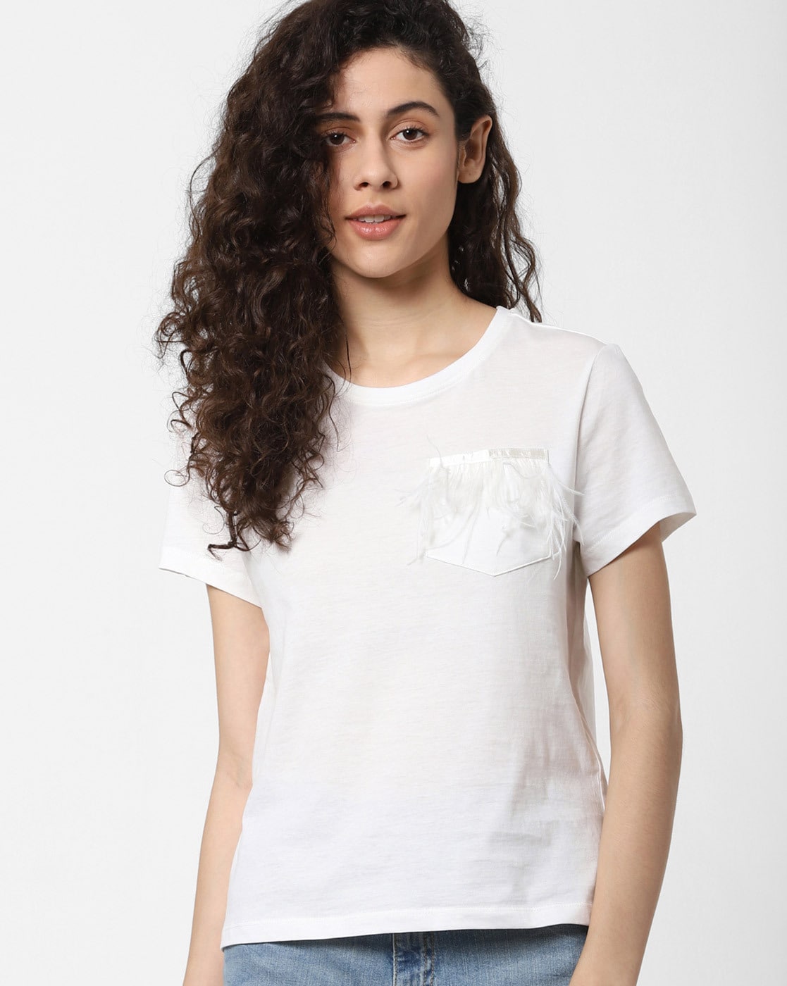 Buy White Tshirts for Women by ONLY Online Ajio