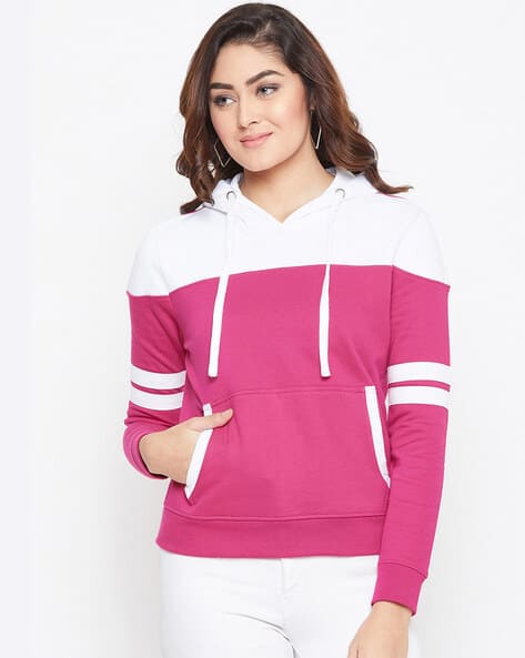 pink white sweatshirt