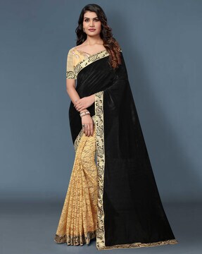 Buy Black Sarees For Women By Apnisha Online Ajio Com