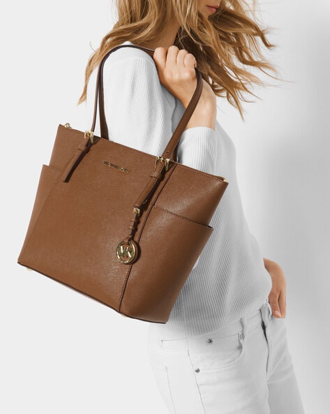 Charlotte Medium 2-in-1 Saffiano Leather and Logo Tote Bag | Michael Kors