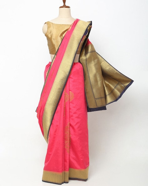 Magenta Pink with Yellow Pure Kanjivaram Silk Saree | Gold Zari Weave |  Pure Silk Sarees | Pure Kanchipuram Silk | SILK MARK CERTIFIED | Pure silk  sarees, Silk sarees, Pure silk