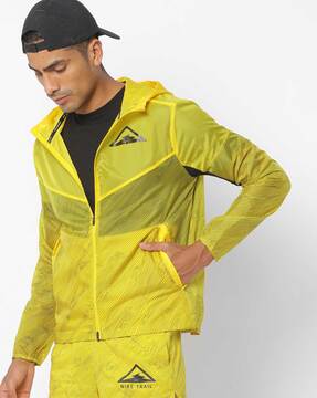 nike yellow running jacket