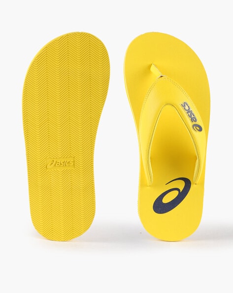 Mens yellow deals flip flops