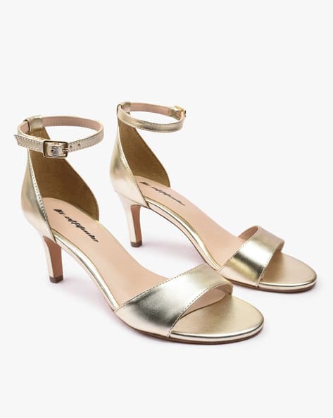 bronze sandals mid heel