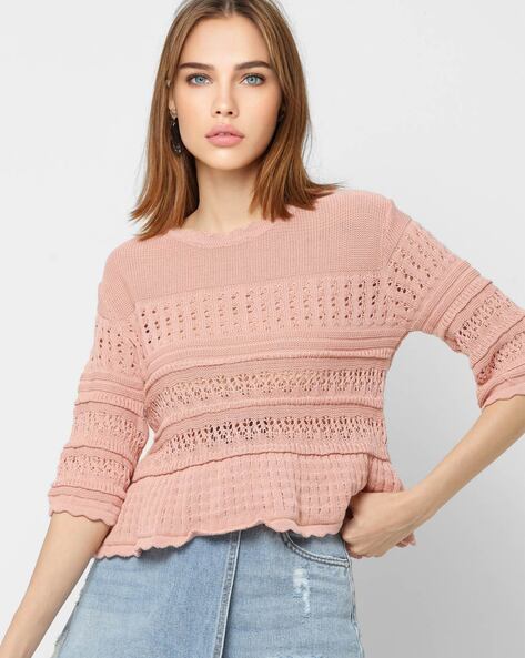 Knitted Top with Scallop Hem