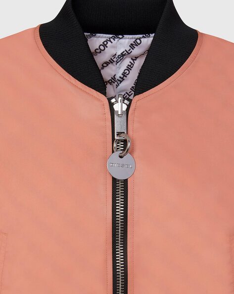 peach color bomber jacket