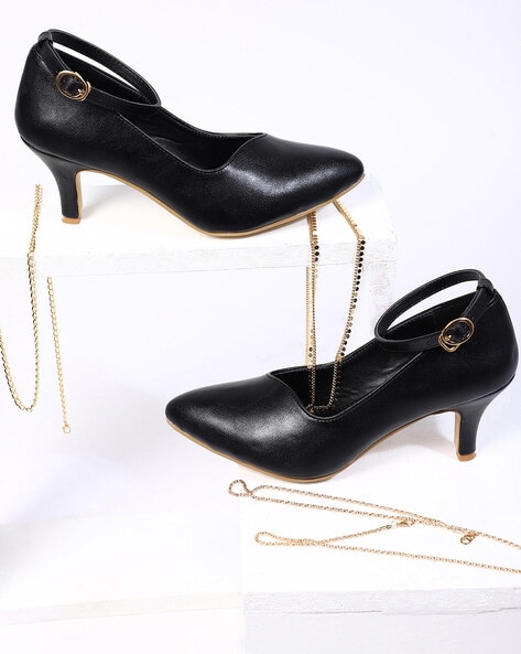 Buy Black Heeled Shoes for Women by Everqupid Online