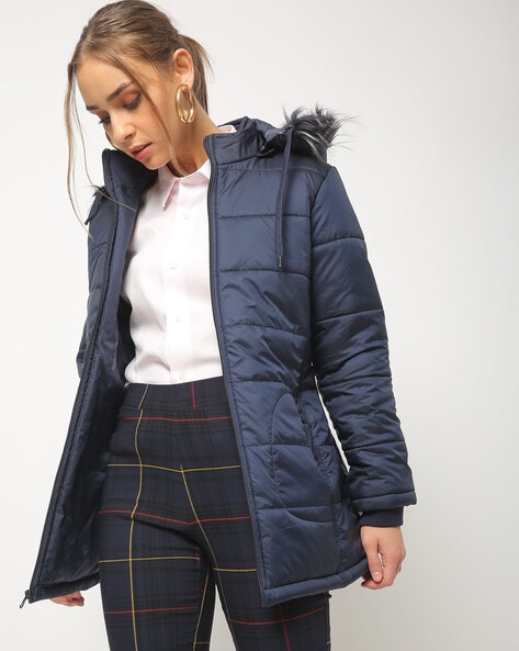 Buy Flying Machine Women Solid Longline Puffer Jacket - NNNOW.com