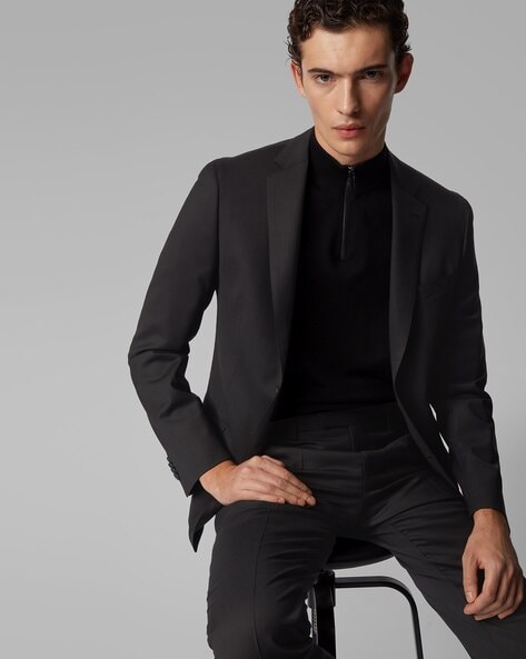 Buy Louis Philippe Black Two Piece Suit Online - 797296 | Louis Philippe