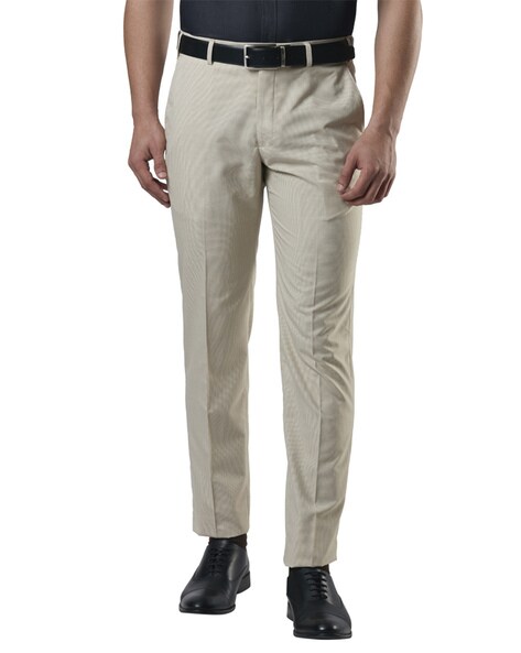 Men's Slim Fit Straight Trousers Long Pencil Pants Business Casual Dress  Formal | eBay