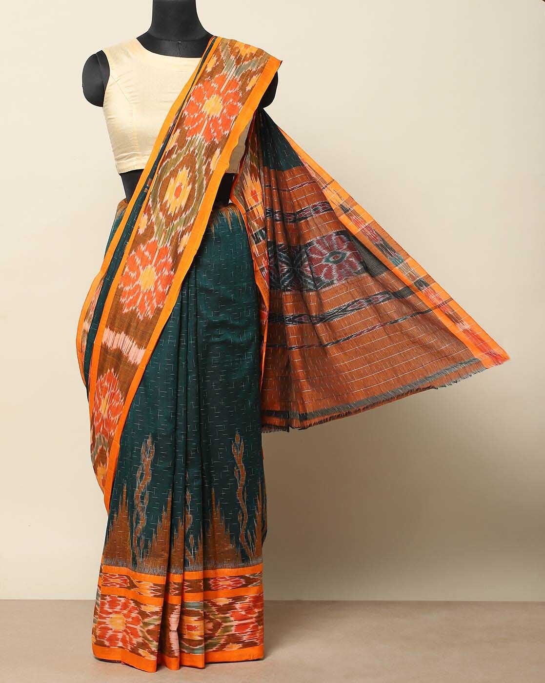 Buy Orange Sarees for Women by Sajasajo Online | Ajio.com