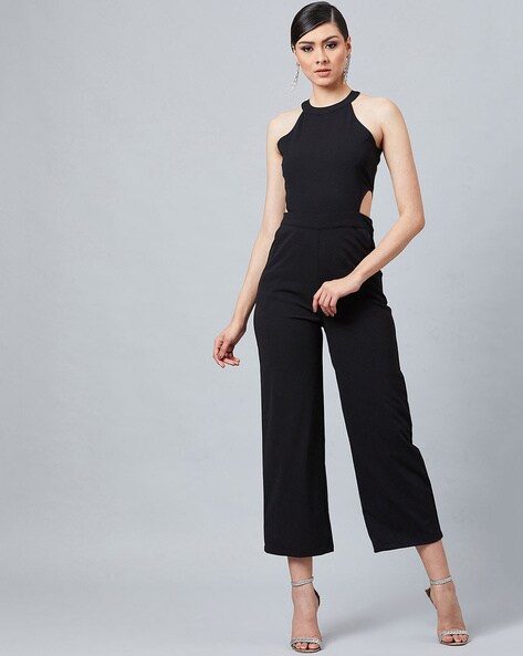 Sleeveless Jumpsuit with Waist Cut-Out