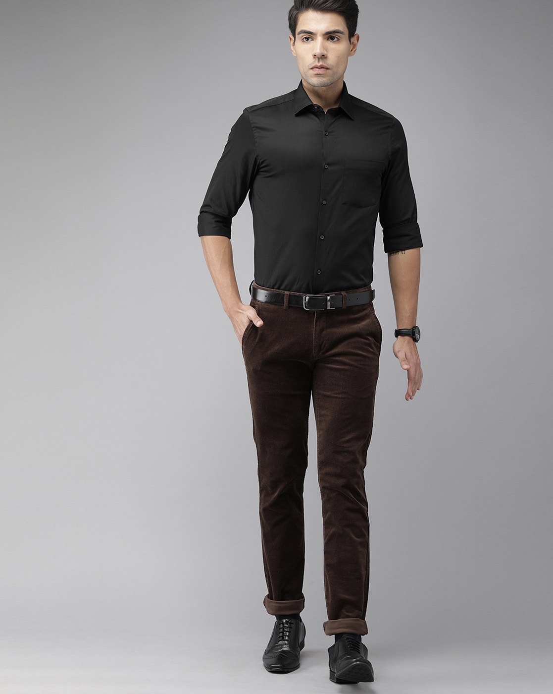 Shop Best Black Cotton Casual Shirt for Men – IndusRobe