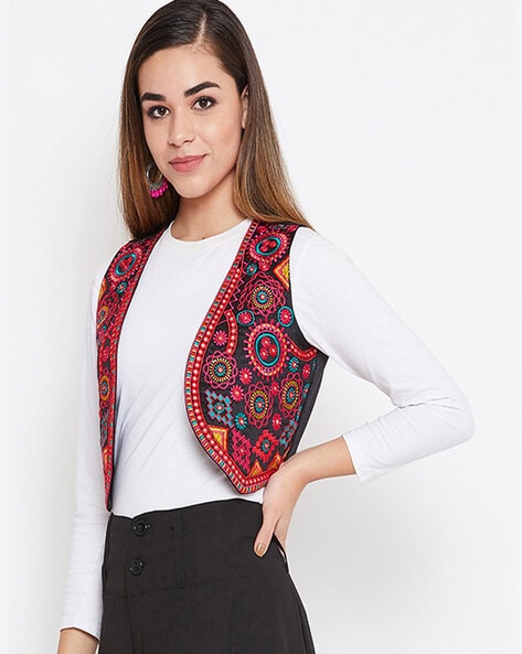 Embroidered Jacket with Mirror Work