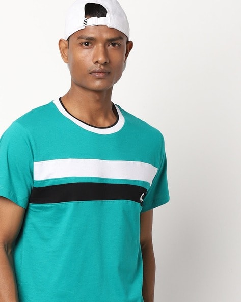 Chromozome Crew-Neck T-shirt with Colourblock Panels