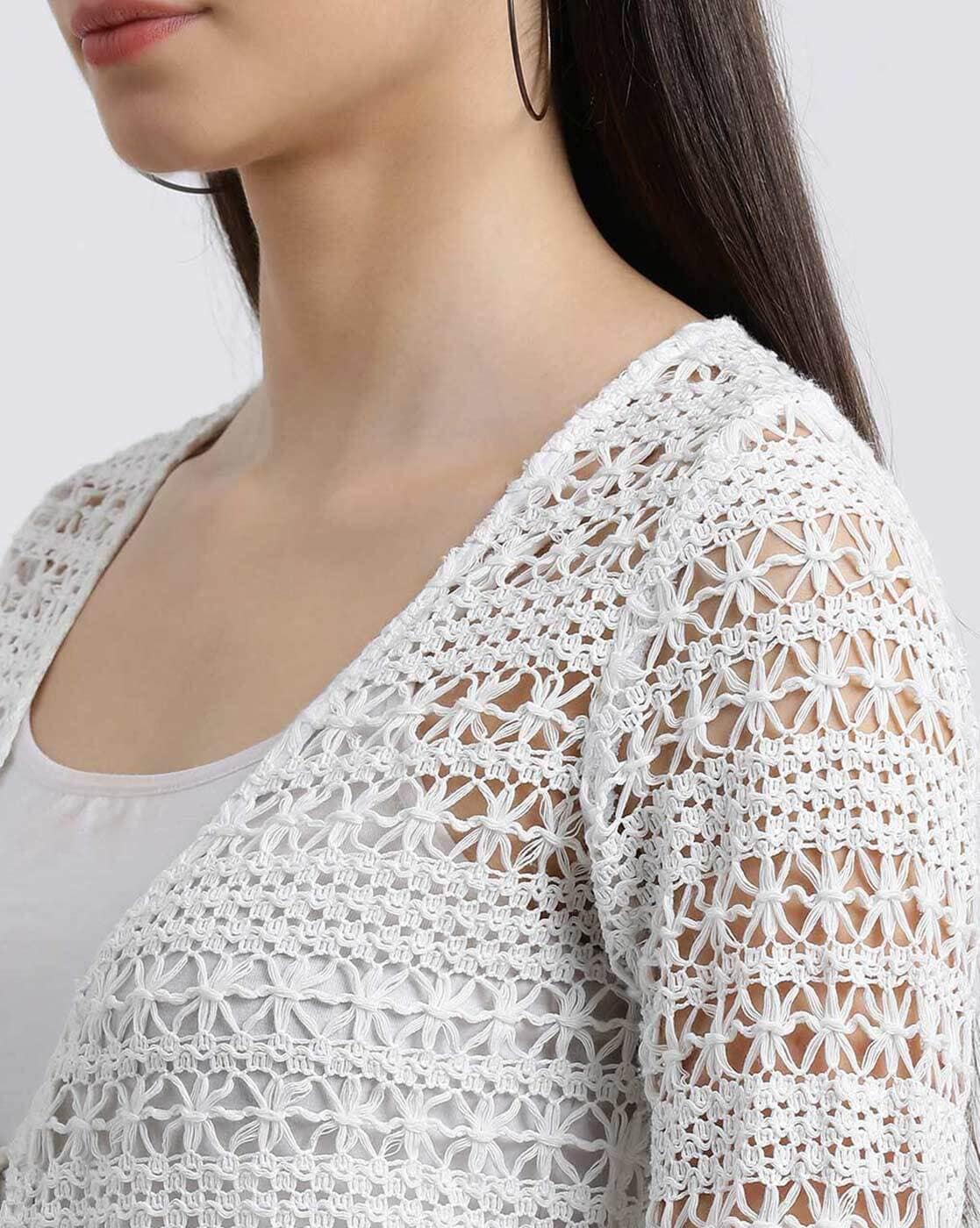 Crochet hot sale shrug white