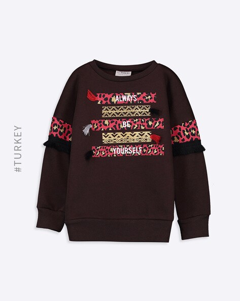 girls brown sweatshirt