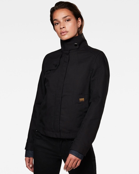 Mock-Neck Faux-Leather Puffer Jacket | Old Navy
