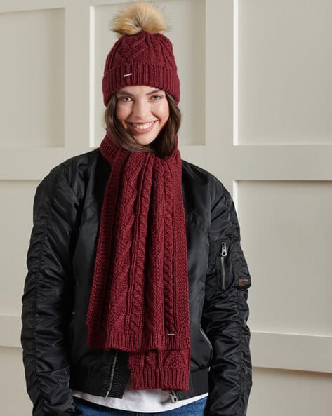 superdry hat and scarf set