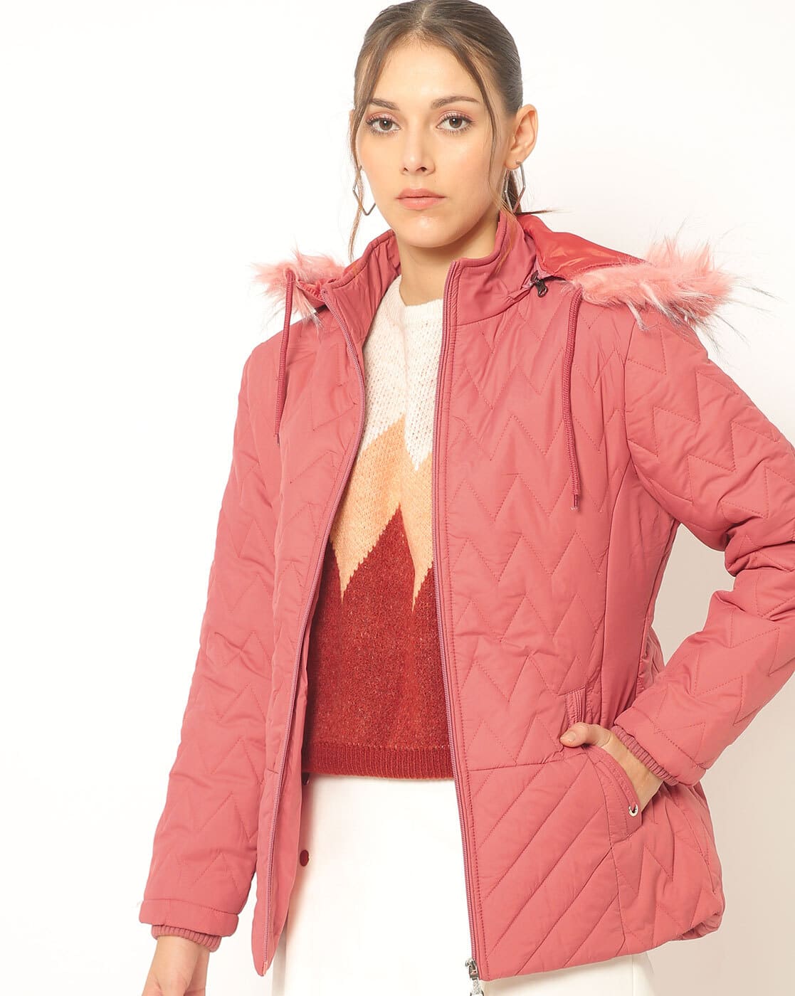 faux pink jacket