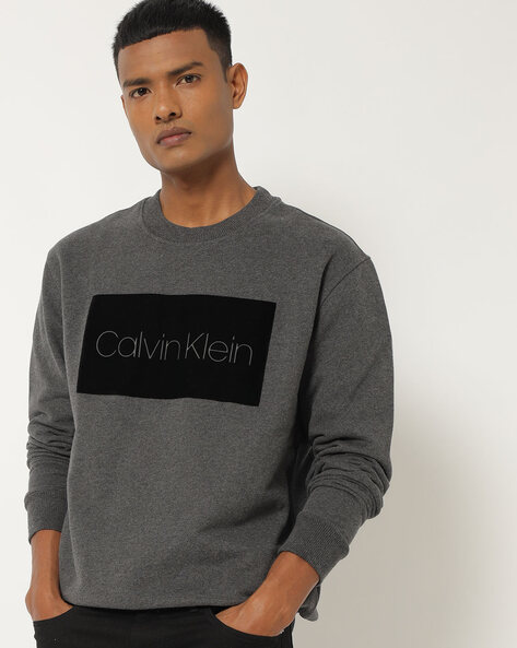 Calvin Klein Grey Sweatshirt Mens Factory Sale, SAVE 35% 