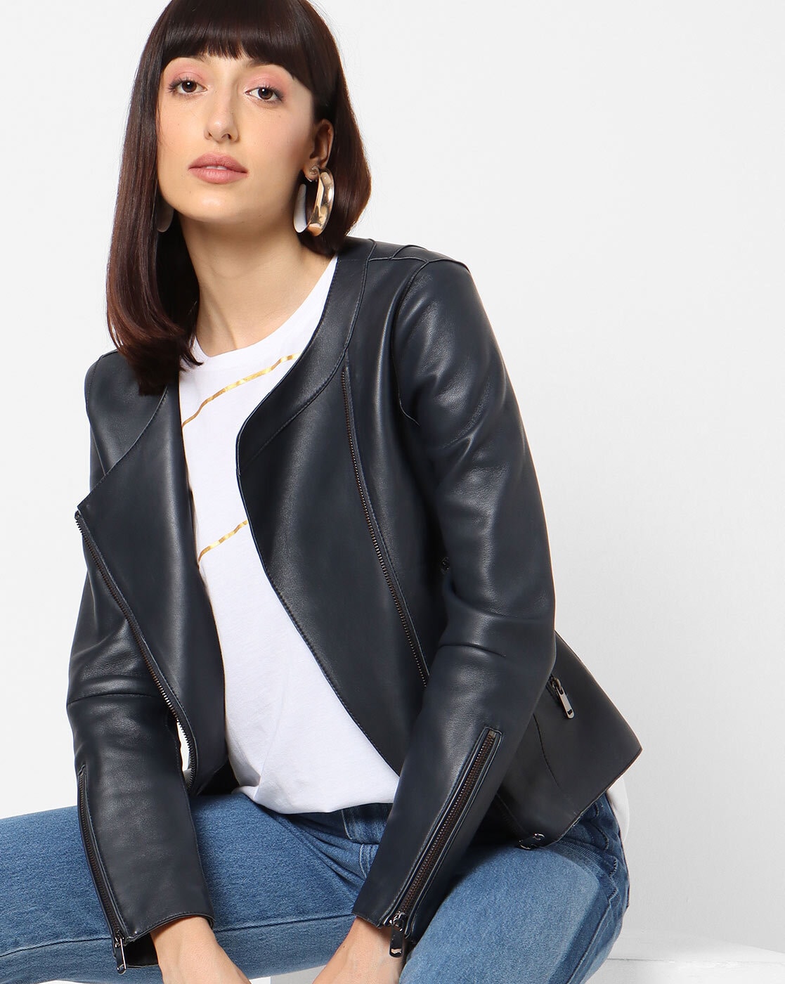 ajio leather jackets womens