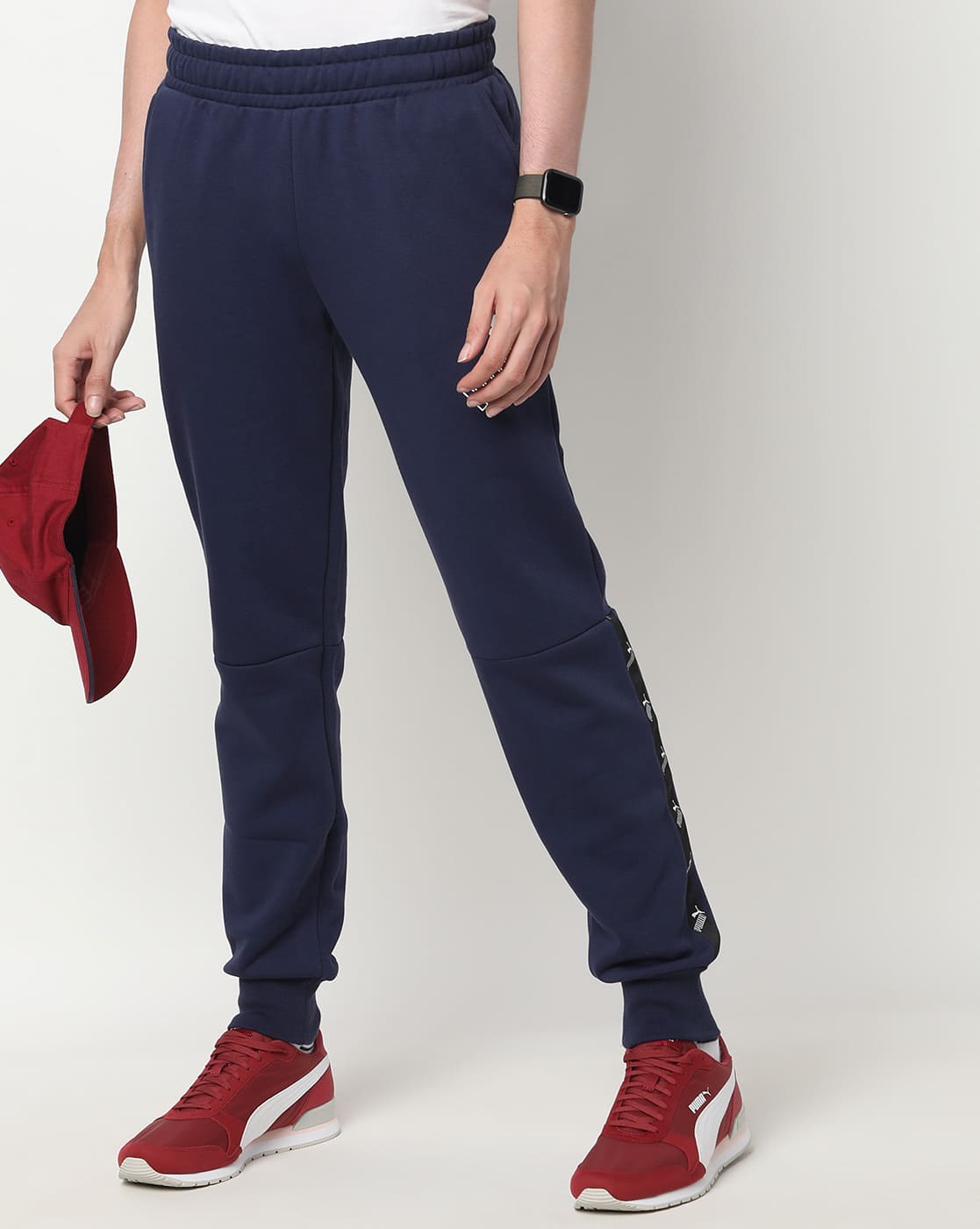 puma joggers navy blue