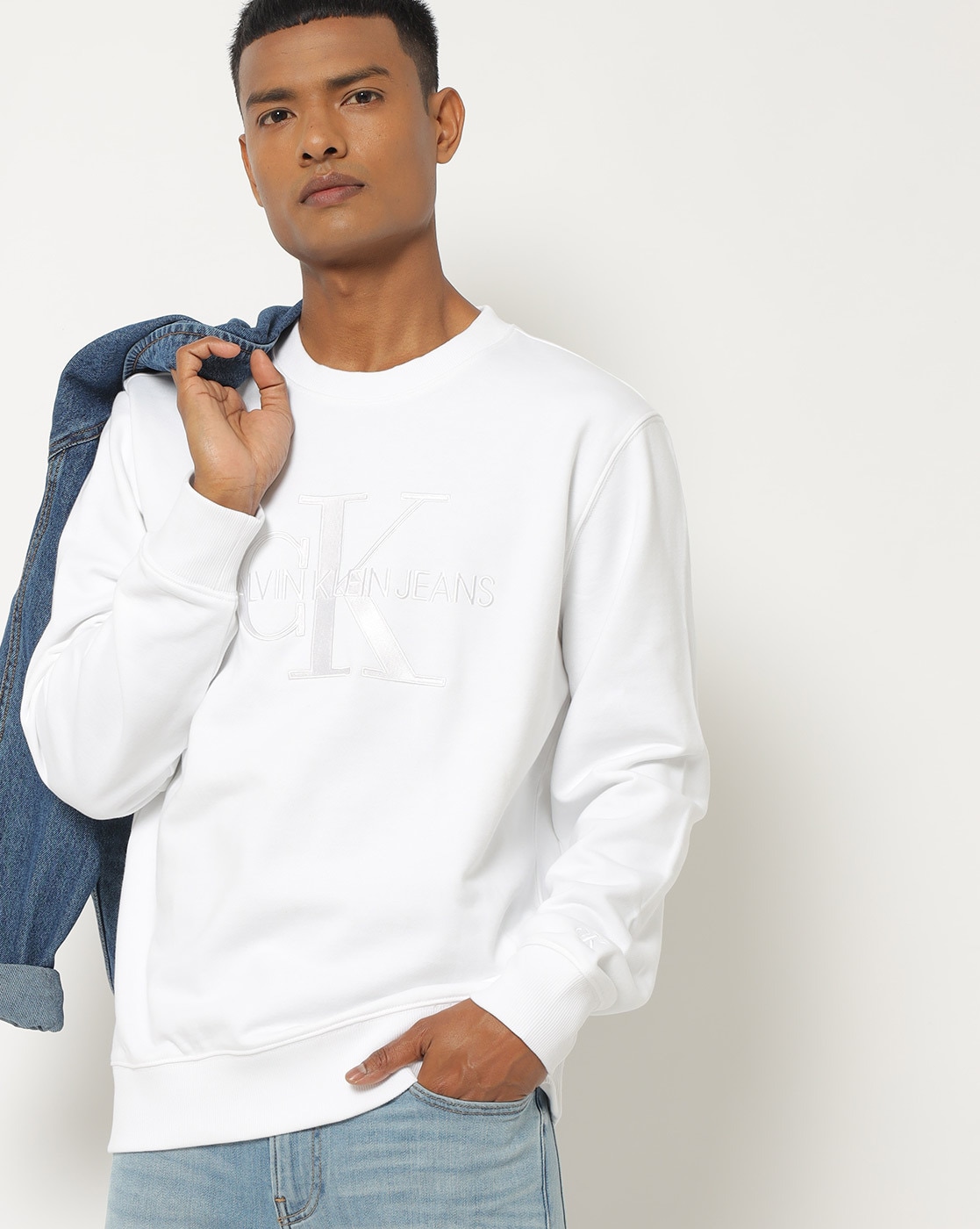 Buy White Sweatshirt & Hoodies for Men by Calvin Klein Jeans Online |  
