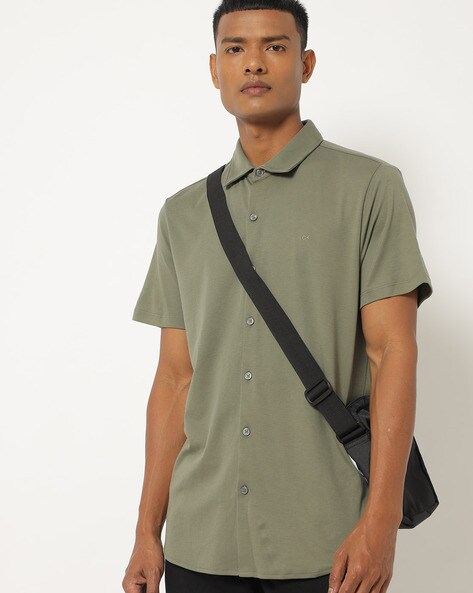 calvin klein short sleeve dress shirt