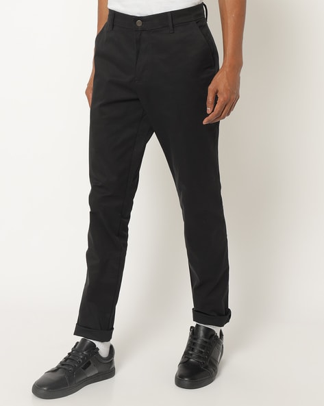 Buy Calvin Klein Jeans Black Cotton Slim Fit Trousers for Mens Online @  Tata CLiQ