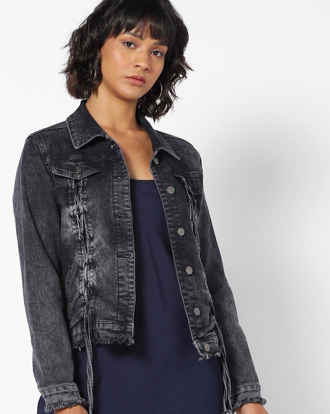 black jean jacket with stars