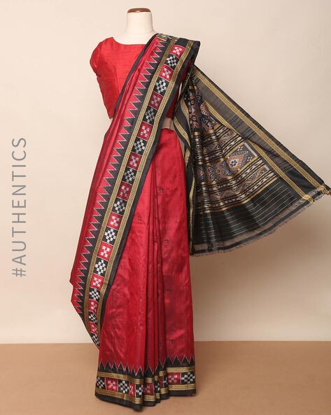 Buy Priyadarshini Handloom Saree (PD/A/28_Black) at Amazon.in