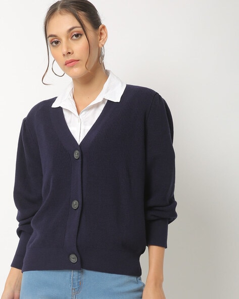 Buy Navy Blue Sweaters Cardigans for Women by TRENDYOL Online