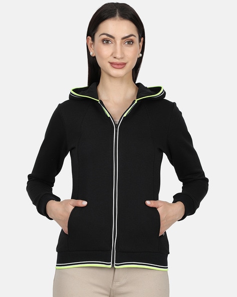 ladies zip front hoodies