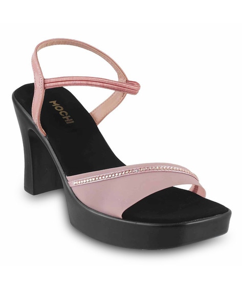 Buy Black Heeled Sandals for Women by Mochi Online Ajio