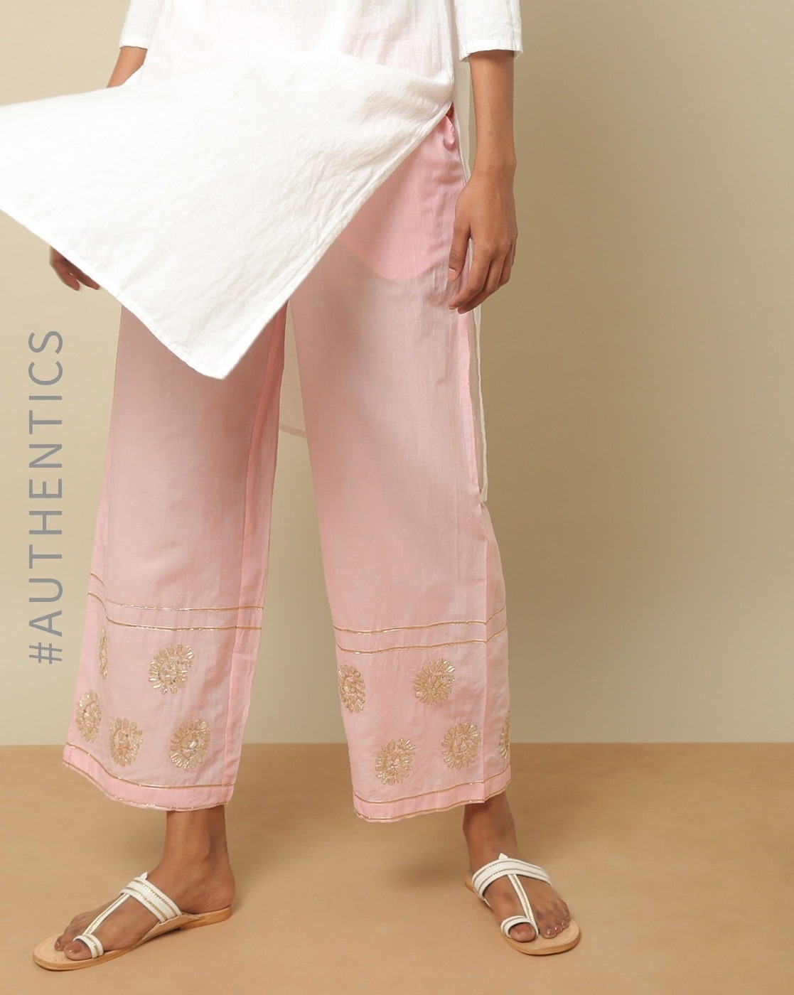 Buy Online Gold Straight Poly Cotton Pants for Women & Girls at Best Prices  in Biba India-BOTTOMW175
