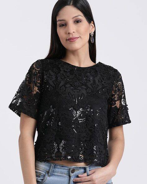 lace and sequin top