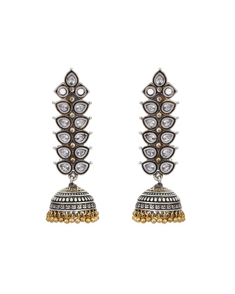 Buy Traditional Gold Design 2 Layer Impon Stone Big Size Earrings