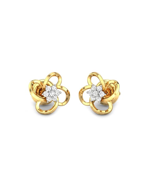 Buy Candere By Kalyan Jewellers 22k 916 Yellow Gold Fiona Stud Earrings  for Women online  Looksgudin